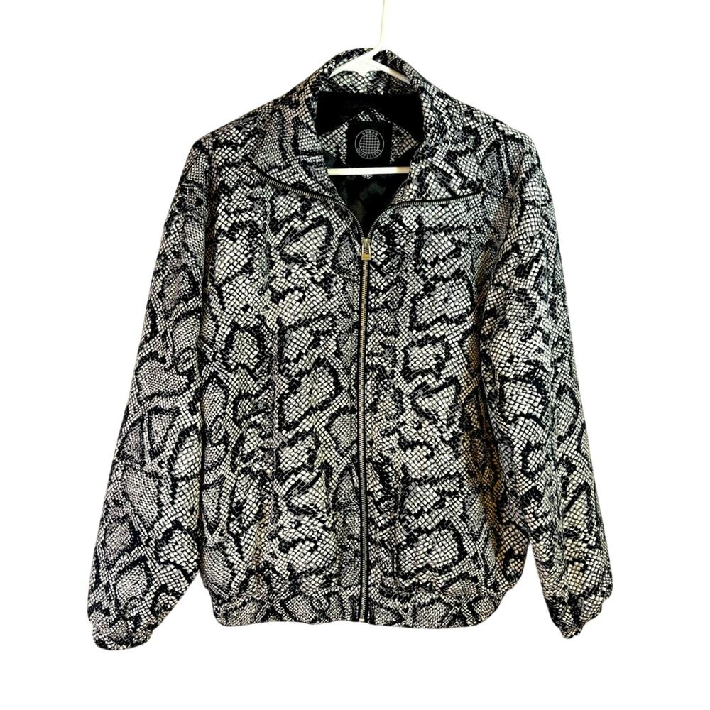 Urban Outfitters Snakeskin Bomber Puffer Jacket Size XS EE0586